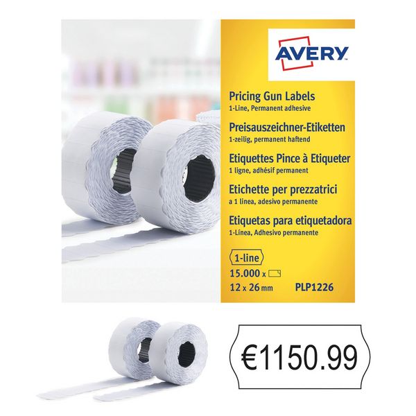 AVERY Zweckform Preis Etiketten permanent haftend weiß 26x12mm 15000 Stück