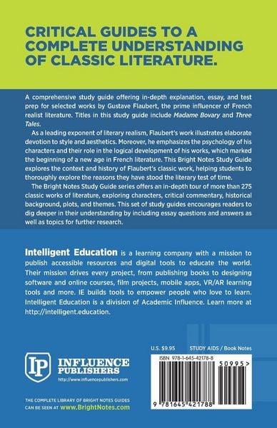 Produktbild: Study Guide to Madame Bovary and Three Tales by Gustave Flaubert