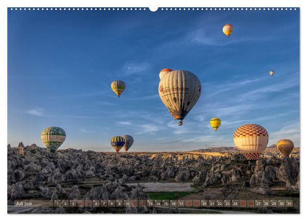 Produktbild: Hei&szlig;luftballons Die sanften Riesen (hochwertiger Premium Wandkalender 2026 DIN A2 quer), Kunstdruck in Hochglanz
