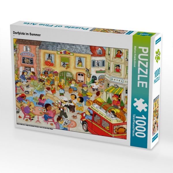 Produktbild: CALVENDO Puzzle Dorfplatz im Sommer | 1000 Teile Lege-Gr&ouml;&szlig;e 64x48cm Foto-Puzzle f&uuml;r gl&uuml;ckliche Stunden