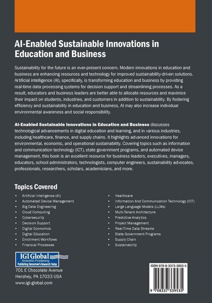 Produktbild: AI-Enabled Sustainable Innovations in Education and Business