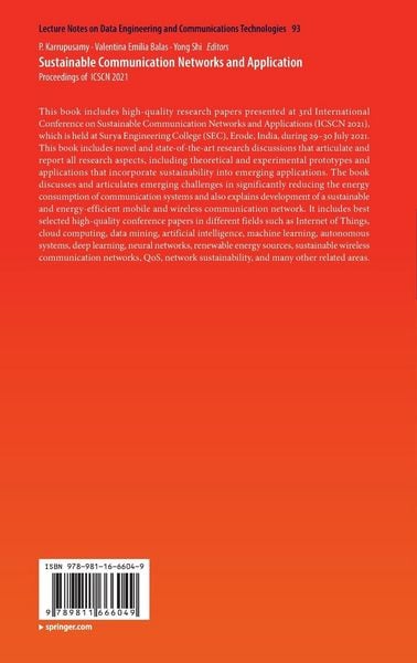 Produktbild: Sustainable Communication Networks and Application