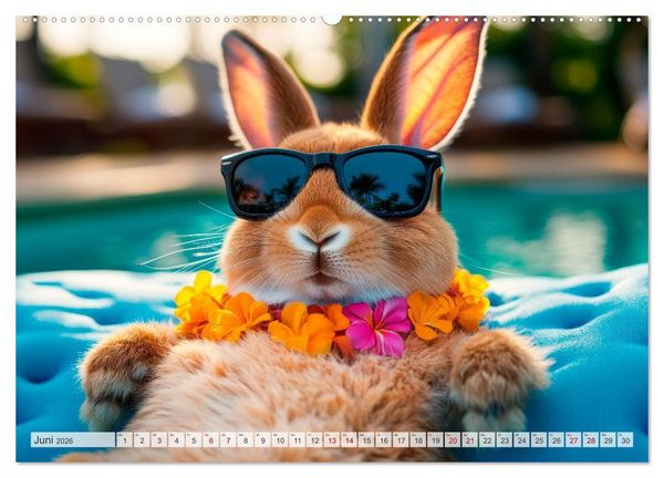 Produktbild: Kaninchen auf Reisen (hochwertiger Premium Wandkalender 2026 DIN A2 quer), Kunstdruck in Hochglanz