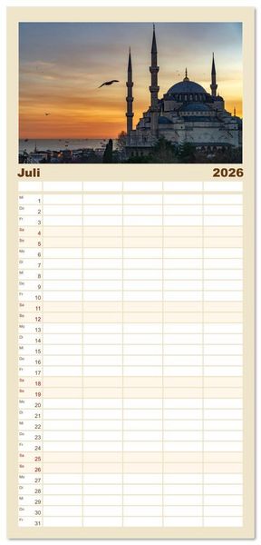 Produktbild: Familienplaner 2026 - T&uuml;rkei - Istanbul mit 5 Spalten (Wandkalender, 21 x 45 cm) CALVENDO