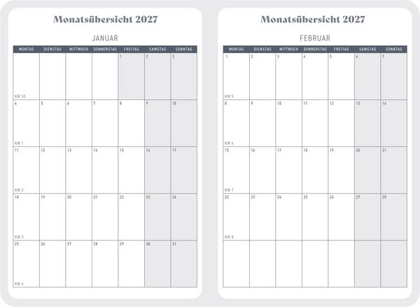 Produktbild: Wochenkalender 2027 - Pink