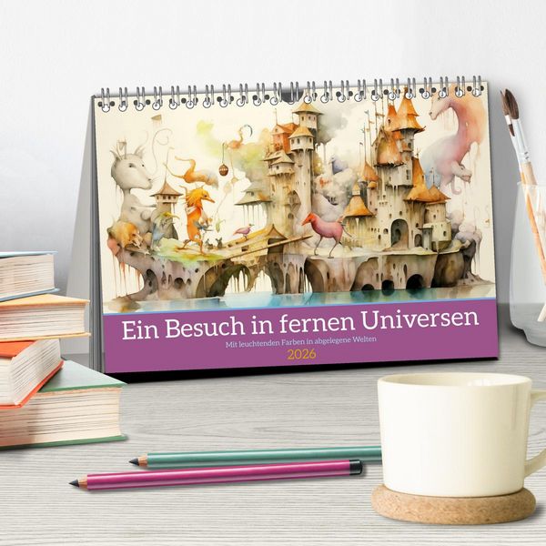 Produktbild: Ein Besuch in fernen Universen (Tischkalender 2026 DIN A5 quer), CALVENDO Monatskalender
