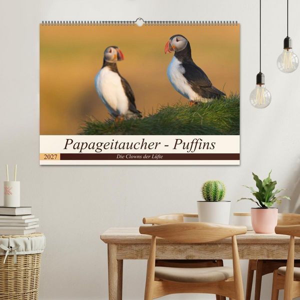 Produktbild: Papageitaucher - Puffins (Wandkalender 2027 DIN A2 quer), CALVENDO Monatskalender