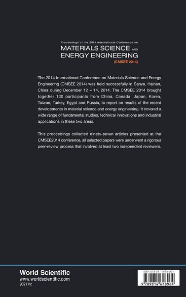 Produktbild: Materials Science and Energy Engineering (cmsee 2014)