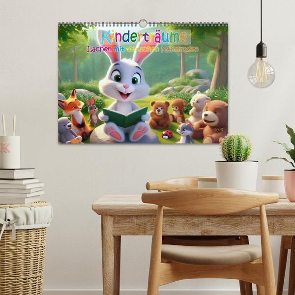 Produktbild: Kindertr&auml;ume - Lachen mit tierischen Kameraden (Wandkalender 2026 DIN A3 quer), CALVENDO Monatskalender