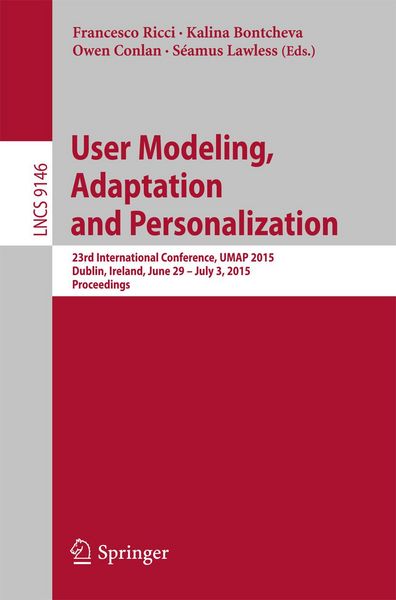 Produktbild: User Modeling, Adaptation and Personalization