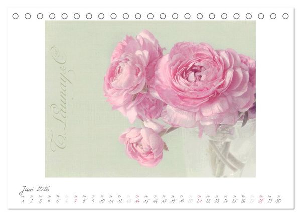 Produktbild: Vintage Flowers (Tischkalender 2026 DIN A5 quer), CALVENDO Monatskalender