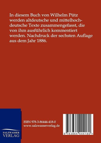 Produktbild: Altdeutsches Lesebuch