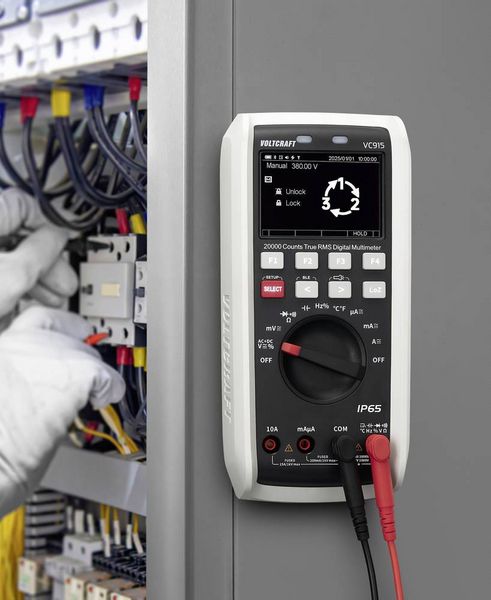 Produktbild: VOLTCRAFT VC915 Industrie-Multimeter TRMS LoZ CAT III 1000 V, CAT IV 1000 V Bluetooth&reg; integrierte Magnethalterung transflektives Display