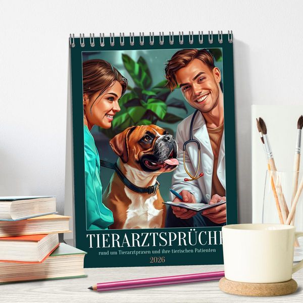 Produktbild: Tierarztspr&uuml;che (Tischkalender 2026 DIN A5 hoch), CALVENDO Monatskalender