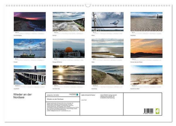 Produktbild: Wieder an der Nordsee (Wandkalender 2026 DIN A2 quer), CALVENDO Monatskalender