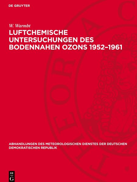 Produktbild: Luftchemische Untersuchungen des bodennahen Ozons 1952-1961