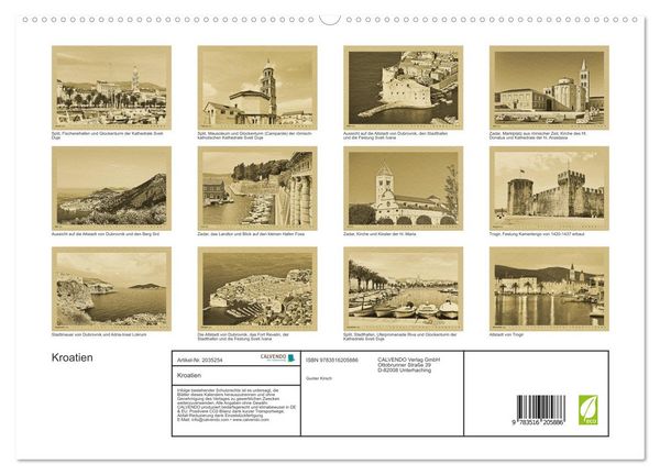 Produktbild: Kroatien (hochwertiger Premium Wandkalender 2026 DIN A2 quer), Kunstdruck in Hochglanz