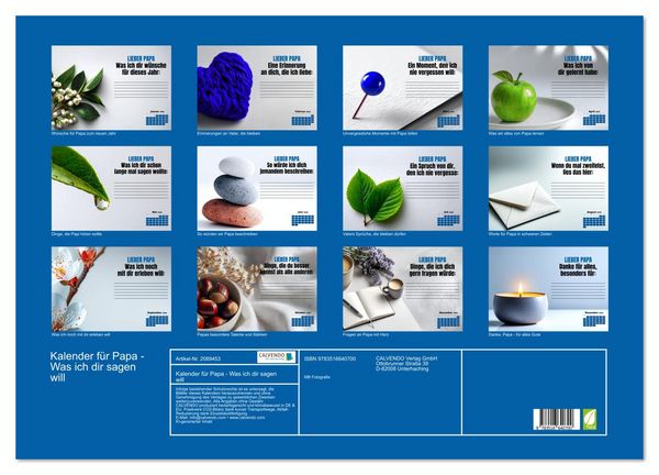 Produktbild: Kalender f&uuml;r Papa - Was ich dir sagen will (Wandkalender 2026 DIN A2 quer), CALVENDO Monatskalender