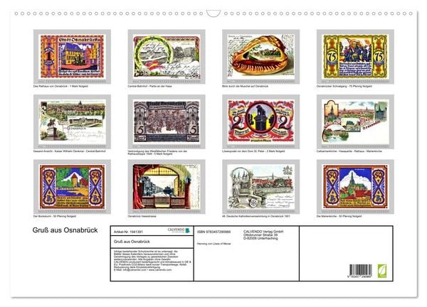 Produktbild: Gru&szlig; aus Osnabr&uuml;ck (Wandkalender 2026 DIN A2 quer), CALVENDO Monatskalender