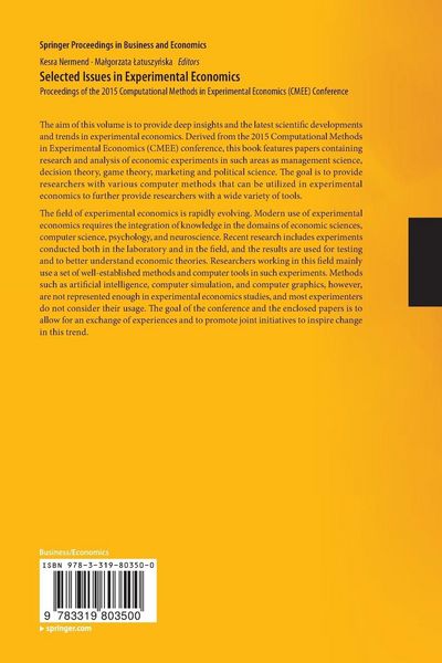 Produktbild: Selected Issues in Experimental Economics