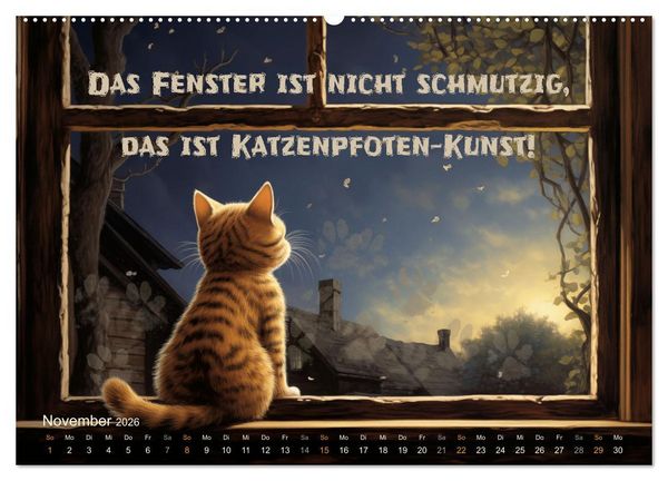 Produktbild: Samtpfotenspr&uuml;che (Wandkalender 2026 DIN A2 quer), CALVENDO Monatskalender