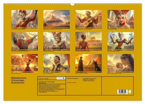 Produktbild: Mittelalterliche Zirkusmagie - Illustrationen (Wandkalender 2026 DIN A2 quer), CALVENDO Monatskalender