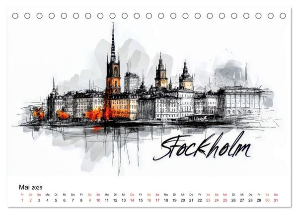 Produktbild: Europas St&auml;dte - ein Kalender f&uuml;r Entdecker (Tischkalender 2026 DIN A5 quer), CALVENDO Monatskalender