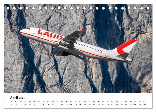 Produktbild: Flugzeuge in beeindruckender Kulisse (Tischkalender 2026 DIN A5 quer), CALVENDO Monatskalender