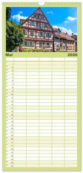 Produktbild: Familienplaner 2026 - Ein Spaziergang durch Esslingen mit 5 Spalten (Wandkalender, 21 x 45 cm) CALVENDO