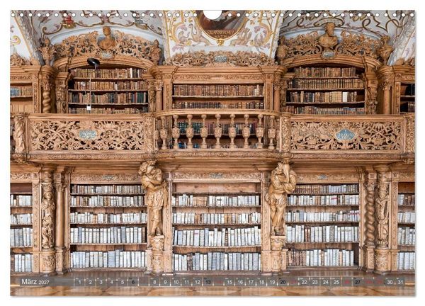 Produktbild: Kloster Waldsassen Stiftsbibliothek (Wandkalender 2027 DIN A3 quer), CALVENDO Monatskalender