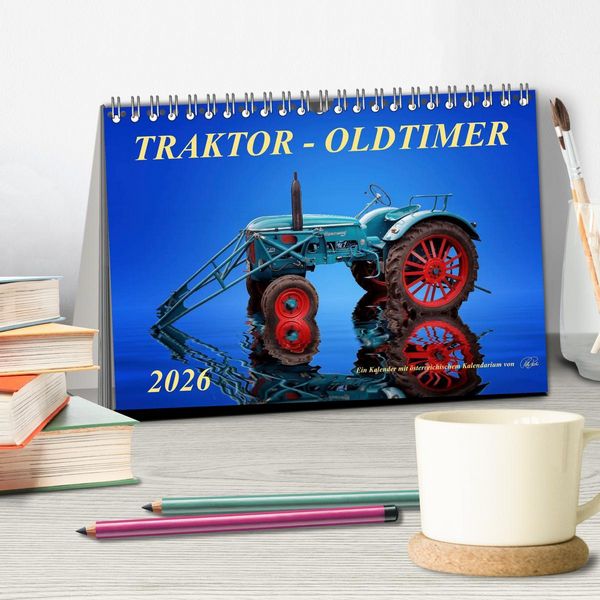 Produktbild: Traktor - Oldtimer (Tischkalender 2026 DIN A5 quer), CALVENDO Monatskalender