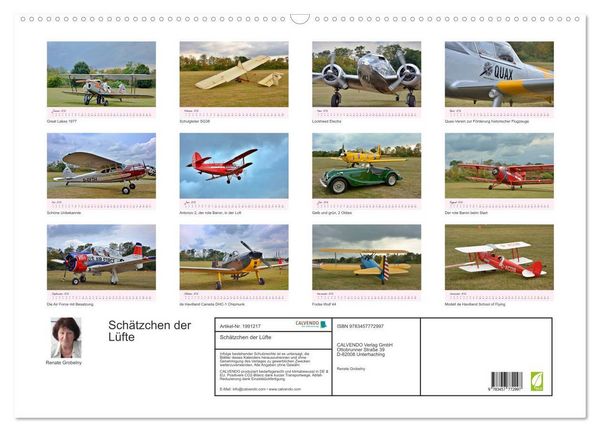 Produktbild: Sch&auml;tzchen der L&uuml;fte (Wandkalender 2026 DIN A2 quer), CALVENDO Monatskalender