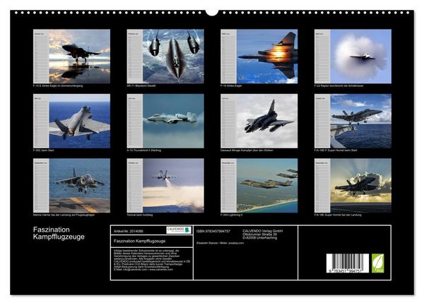 Produktbild: Faszination Kampfflugzeuge (hochwertiger Premium Wandkalender 2026 DIN A2 quer), Kunstdruck in Hochglanz