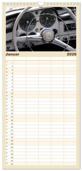 Produktbild: Familienplaner 2026 - Klassische Armaturenbretter mit 5 Spalten (Wandkalender, 21 x 45 cm) CALVENDO
