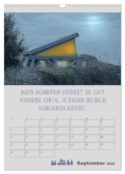Produktbild: Roadtrips - Urlaub auf R&auml;dern (Wandkalender 2026 DIN A3 hoch), CALVENDO Monatskalender