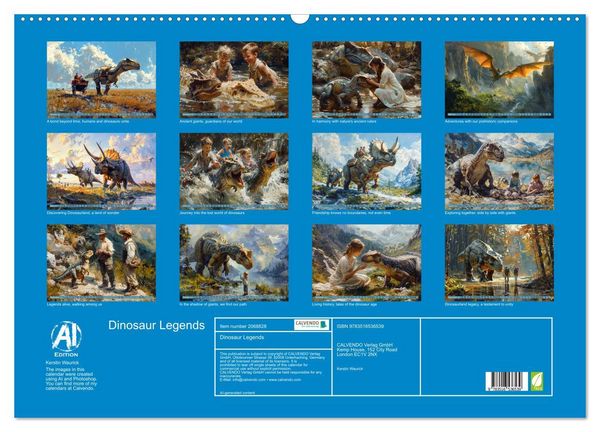 Produktbild: Dinosaur Legends (Wall Calendar 2026 DIN A2 landscape), CALVENDO 12 Month Wall Calendar