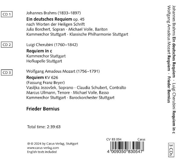 Produktbild: Borchert/Volle/Bernius/Kammerchor & Hofkapelle St.: Requiem