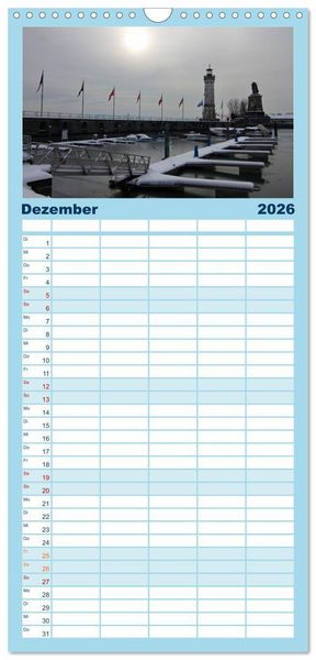 Produktbild: Familienplaner 2026 - Ein Jahr am BODENSEE mit 5 Spalten (Wandkalender, 21 x 45 cm) CALVENDO