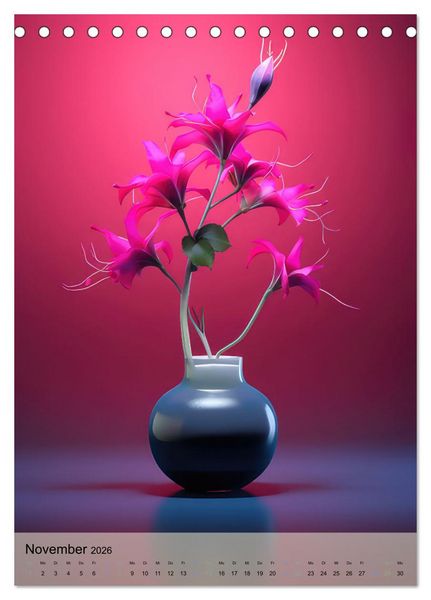 Produktbild: Blumenpracht in edlen Vasen (Tischkalender 2026 DIN A5 hoch), CALVENDO Monatskalender