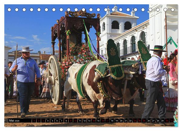 Produktbild: El Rocio - Andalusiens faszinierende Wallfahrt (Tischkalender 2026 DIN A5 quer), CALVENDO Monatskalender