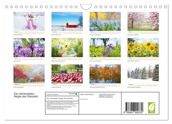 Produktbild: Die Jahreszeiten. Magie des Wandels (Wandkalender 2026 DIN A4 quer), CALVENDO Monatskalender