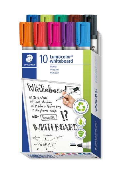 Produktbild: STAEDTLER Whiteboard-Marker Lumocolor 351 Rundspitze, 10er Set