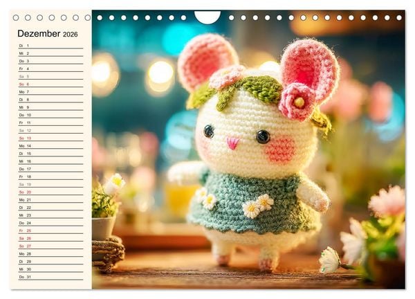Produktbild: Kleine Freunde aus Wolle. Zauberhaft geh&auml;kelte Tierchen (Wandkalender 2026 DIN A4 quer), CALVENDO Monatskalender