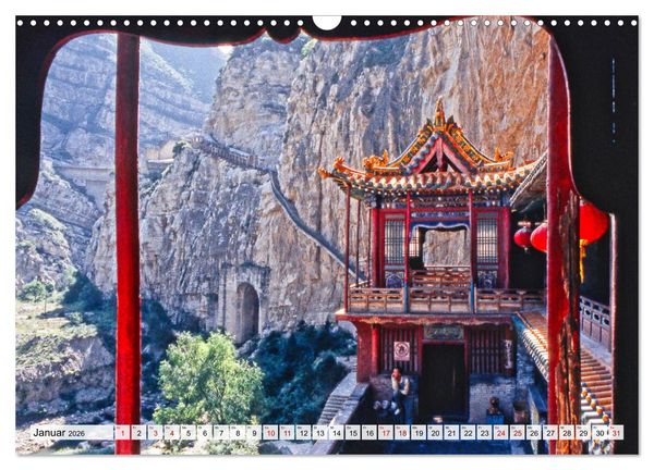 Produktbild: Die Grotten und h&auml;ngenden Kl&ouml;ster von Yungang (Wandkalender 2026 DIN A3 quer), CALVENDO Monatskalender