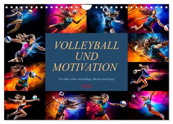Volleyball und Motivation (Wandkalender 2026 DIN A4 quer), CALVENDO Monatskalender
