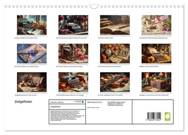 Produktbild: Zeitgefl&uuml;ster (Wandkalender 2026 DIN A3 quer), CALVENDO Monatskalender