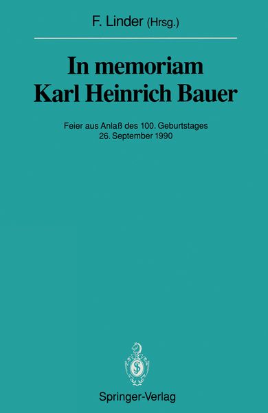 Produktbild: In memoriam Karl Heinrich Bauer