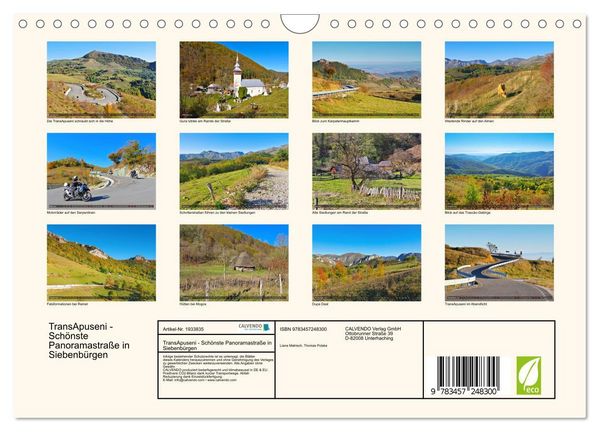 Produktbild: TransApuseni - Sch&ouml;nste Panoramastra&szlig;e in Siebenb&uuml;rgen (Wandkalender 2026 DIN A4 quer), CALVENDO Monatskalender