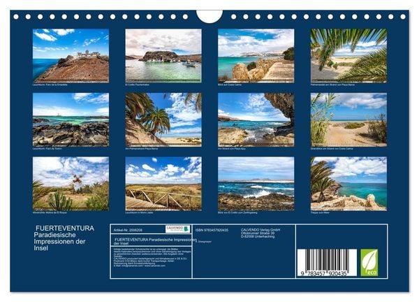 Produktbild: FUERTEVENTURA Paradiesische Impressionen der Insel (Wandkalender 2026 DIN A4 quer), CALVENDO Monatskalender