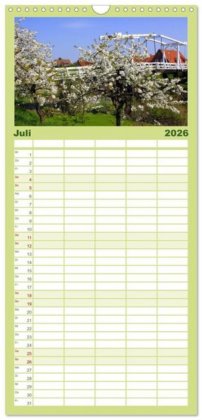 Produktbild: Familienplaner 2026 - Wundersch&ouml;nes "Altes Land" mit 5 Spalten (Wandkalender, 21 x 45 cm) CALVENDO